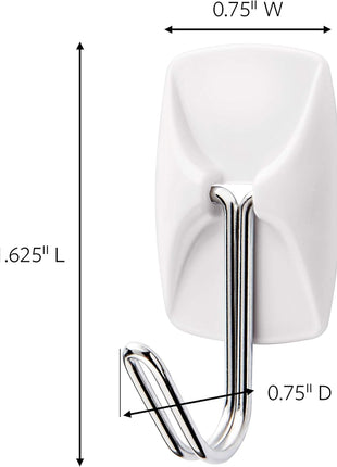 Command Small White Wire Hooks, 16 Hooks, 24 Strips | Damage-Free Hanging with Adhesive No Tools Wall Hooks for Hanging Decorations in Living Spaces, Holds up 0.5 lb