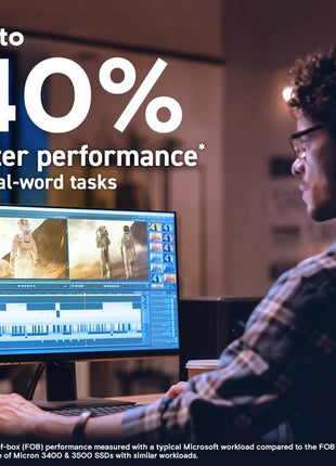 Crucial T705 PCIe Gen5 NVMe 4TB SSD, Up to 14,100MB/s, TLC NAND, Intel & Ryzen Compatible, for Hardcore Gaming & High-Speed Storage, Solid State Drive, Includes 1Mo Adobe CC – CT4000T705SSD3