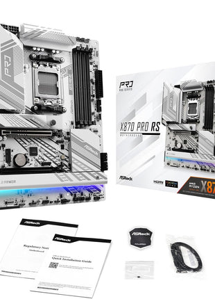 ASRock X870 Pro RS AMD Ryzen Socket AM5 ATX Motherboard DDR5 DIMMs 8000 MHz 256 GB PCIe Gen5 SATA3 6.0 Gb/s