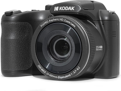 Kodak PIXPRO AZ255-BK 16MP Digital Camera 25X Optical Zoom 24mm Wide Angle Lens Optical Image Stabilization 1080P Full HD Video 3 inch LCD Vlogging Camera (Black)