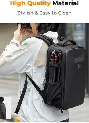 K&F Concept Camera Backpack,Hardshell Photography DSLR Camera Bag with 15-15.6 Inch Laptop Compartment Waterproof Hard Shell Camera Case Compatible for Canon/Nikon/Sony/DJI Mavic Drone