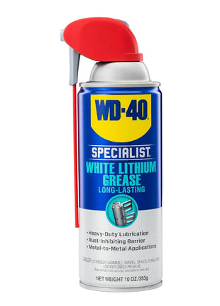 WD-40 Specialist White Lithium Grease Spray with SMART STRAW SPRAYS 2 WAYS, 10 OZ