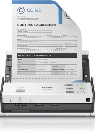 Brother ADS-1350W Wireless Compact Desktop Scanner | Scan Speeds of Up to 30ppm | Single Pass Double-Sided Scanning