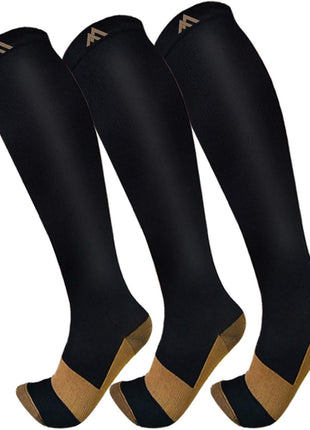 FuelMeFoot 3 Pack Copper Compression Socks - Compression Socks Women & Men Circulation - Best for Medical,Running,Athletic