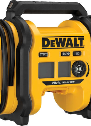 DEWALT Tire Inflator Portable Air Compressor 20V MAX, Car Air Pump with Automatic Shut Off, LED Light, Tool Only (DCC020IB)