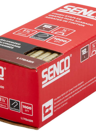 SENCO Collated Medium Wire Staples, Galvanized, 18 GA (L17BABR) 1,000 Box