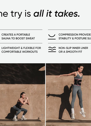 Sports Research Sweet Sweat Waist Trimmer (Core Series) - Premium Sweat Enhancing Fitness Band for Women & Men