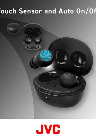 JVC Gumy Mini HAA6TB True Wireless Earbuds, Black | Up to 23 Hours Battery Life, Neodymium Magnet Driver, IPX4 Water Resistance, Compact and Lightweight