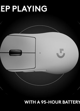 Logitech G PRO X Superlight 2 DEX Wireless Gaming Mouse, 60g pro-Grade Right-Handed Mouse with 5 programmable Buttons, USB-C Charging, 44k DPI Sensor, up to 8 kHz Polling for PC/Mac - White