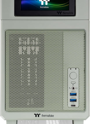 Thermaltake TR100 SFF Chassis; mITX Support; 18.9 Liters; PCIe 4.0 Riser Cable Included; 360mm GPU Clearance; 280mm Radiator Support; Removable PCIe Bracket; Matcha Green; CA-11A-00SENN-00