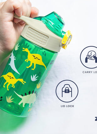 Zak Designs Sonic the Hedgehog Sage Kids Water Bottle For School or Travel, 16oz Durable Plastic Water Bottle With Straw, Handle, and Leak-Proof, Pop-Up Spout Cover, 2-Pack Set (Sonic & Shadow)
