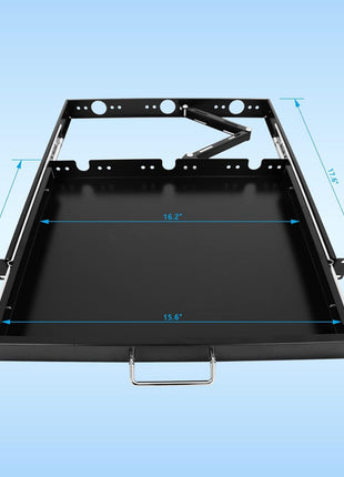 1U Rack Mount Sliding Keyboard Tray Cantilever for Server Data Network Rack | Properly Sized