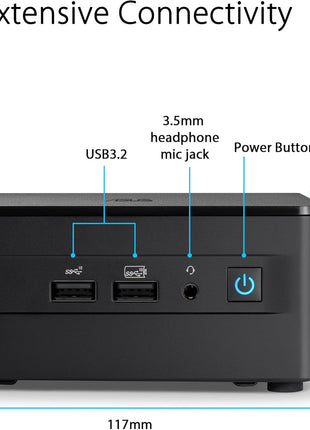 ASUS NUC 13 Pro Tall Barebone with Intel 13th Gen Core i7-1360P, Up to 64GB DDR4 RAM, Triple Storage Design, ThunderboltTM 4, Wi-Fi 6E & Bluetooth 5.3, with VESA Mount Included