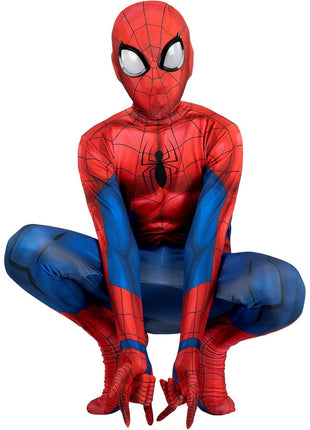 Marvel Spider-Man Official Youth Deluxe Zentai Costume - Deluxe Two-Way Stretch Spandex with Invisible Zippers and Wrist Openings for Added Convenience (XS) Multi
