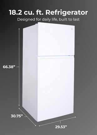 Kenmore 46-62312 30" Top Mount Refrigerator with Freezer - Adjustable Shelving, Humidity-Controlled Crispers, Optional Ice Maker, LED Lighting, ENERGY STAR Certified, 18.2 cu. ft. Capacity - White