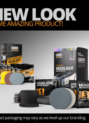 CERAKOTE® Ceramic Headlight Restoration Kit – Guaranteed To Last As Long As You Own Your Vehicle – Brings Headlights Back to Like New Condition - No Power Tools Required - 10 Wipe Kit