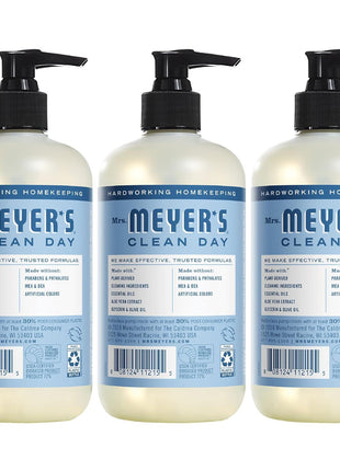 MRS. MEYER'S CLEAN DAY Hand Soap, Made with Essential Oils, Biodegradable Formula, Rain Water, 12.5 fl. oz - Pack of 3