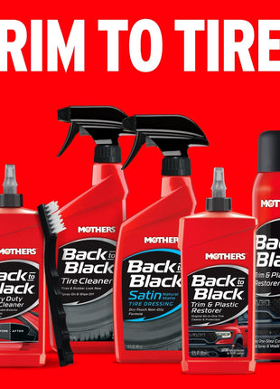 Mothers Back-to-Black Trim & Plastic Restorer, 10 oz. Aerosol (06110) | Removes Oxidation, Dirt & Wax Residue – Restores Faded Trim & Provides Long-Lasting Protection
