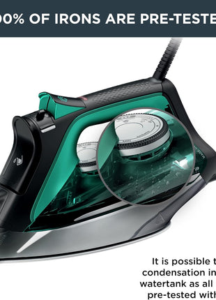 Rowenta Pro Master Stainless Steel Soleplate Steam Iron for Clothes, Anti-Drip Protection, 210 g/min, 400 Microsteam Holes, 1775 Watts Iron Steamer for Clothes, Powerful Steam DW8360