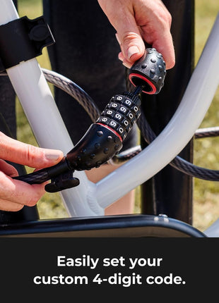 Master Lock Cable Lock, Set Your Own Combination Bike Lock, 6 ft. Long, Black, 8122D