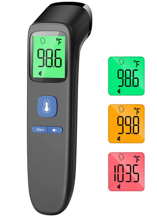 Non-Contact Forehead Thermometer for Adults and Kids, 1 Second Result | Accurate Reading with Large Display, Mute Mode, Memory Recall, Fever Alarm, Easy to use for Home & Hospital