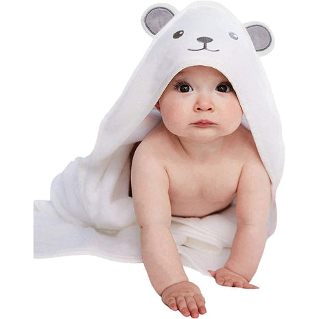 HIPHOP PANDA Hooded Towel - Rayon Made from Bamboo, Bath Towel with Bear Ears for Newborn, Babie, Toddler, Infant - Absorbent Large Baby Towel - Bear, 30 x 30 Inch