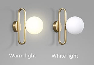 Wall Light - Glass Ball Bedside Wall Lamp Fashion Retro Brass Molecule Design Kitchen Foyer Study Decorative Led Indoor Lighting,Lighting Fixtures s/Nature White(35005500K)/s