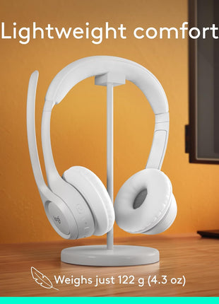 Logitech Zone 300 Wireless Bluetooth Headset Noise Canceling - Off-White | Compatible with Windows, Mac, Chrome, Linux, iOS, iPadOS, Android