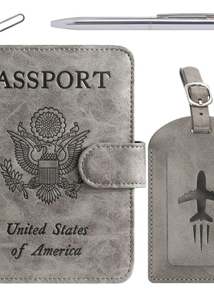 Passport Holder Cover Wallet RFID Blocking Leather Card Case Travel Accessories for Women Men (Pink)