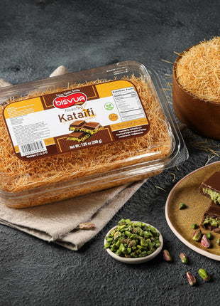 BISVUA Premium Roasted Kataifi Pastry 200g (7.1 oz) ??Golden Toasted Shredded Fillo Dough for Dubai Chocolate Filling, Pistachio Cream Recipes, Kunafa Dough & Crunchy Dessert w/ Katafi? and Knafeh
