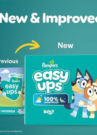 Pampers Training Pants - Easy Ups Boys & Girls Bluey - Size 3T-4T, 124 Count, Children's Potty Underwear (Packaging May Vary)