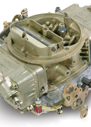 Holley Carburetor, Double Pumper, Model 4150, 4-Barrel, 850 CFM, Square Bore, Manual Choke, Mechanical Secondary, Dual Inlet, Aluminum, Gold Chromate, Each