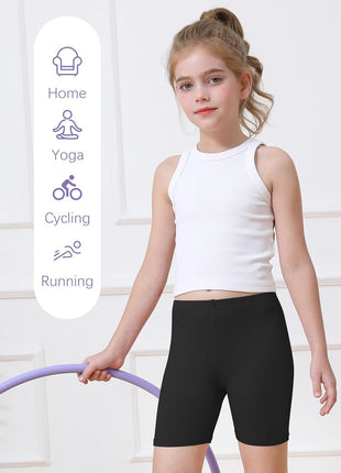 Resinta 6 Pack Girls Bike Shorts Under Dress Dance Cartwheel Shorts for Toddler Kids Summer Clothes Multicolor