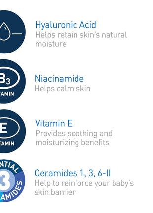 CeraVe Baby Lotion, Baby Skin Moisturizer with Vitamin E & Niacinamide, 8oz | Gently Hydrates Delicate Skin with A Non-Greasy Feel, Free Of Fragrance, Dyes, Paraben & Phthalates