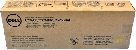 Dell Yellow Toner Cartridge KGGK4, Laser, 5000 Pages, C3760dn, Genuine | OEM, Printer Supply, 1 Pack, Clear Images and Crisp Text, High Yield, C3765dnf Compatible