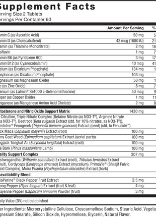 Force Factor Test X180 Alpha v2 Testosterone Booster for Men | T-Supplement to Help Build Muscle, Strength, Boost Nitric Oxide, and Support Daily Performance, 120 Tablets