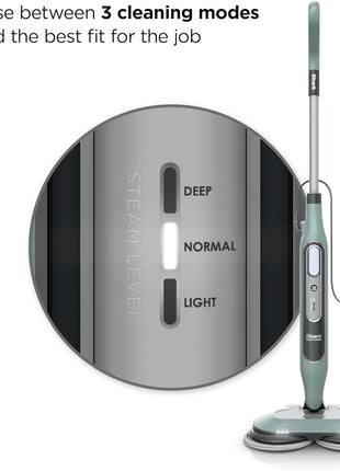 Shark Steam & Scrub Steam Mop, All-in-One Hard Floor Cleaner, Grey, S8001 | LED Headlights, 4 Dirt Grip Soft Scrub Pads Included, XL Water Tank, Swivel Steering