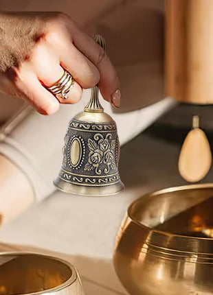 DomeStar Hand Bell Brass Call Bell for Bedside, Dinner, Wedding