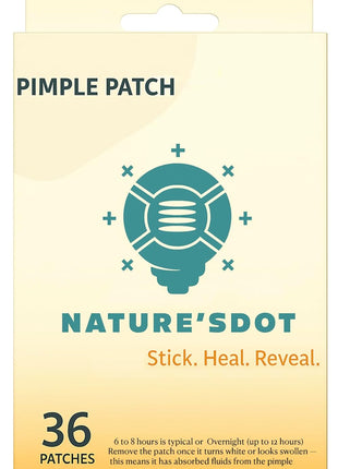 Nature'sDot Acne/Pimple Patches for face - Hydrocolloid with Salicylic Acid - 36 Count Invisible Waterproof Spot Treatment for Blemishes, whiteheads and Zits.