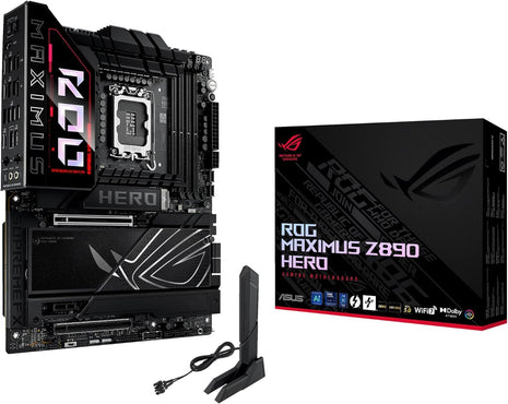 ASUS ROG Maximus Z890 Hero Intel Z890 LGA 1851 ATX Motherboard, Advanced AI PC-Ready, 22+2+1+2 Stages, DDR5, WiFi 7, 3X PCIe 5.0 M.2, ThunderboltTM 4, USB Type-C, AI Overclocking/Cooling/Networking