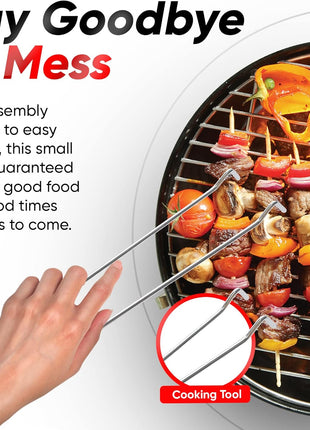 Gas One – 14-inch Portable Barbecue Grill with 3-Point Locking Lid for Heat Preservation – Dual Venting System – Small Charcoal Grill for Backyard, Camping, Boat