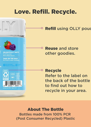 OLLY Kids Multivitamin & Probiotic Gummy, Digestive Support, Vitamins A, D, C, E, B, Zinc, Chewable Supplement, Berry Flavored, 50 Day Supply - 100 Count