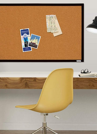 Quartet Cork Bulletin Board, Framed Corkboard, 2' x 3', Black Frame, Message Board, Vision Board (MWDB2436-BK)
