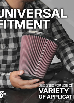 K&N High-Flow Original Lifetime Universal Clamp-On Air Filter: High Performance, Premium, Washable: Flange Diameter: 3 In, Filter Height: 6 In, Flange Length: 1.75 In, Shape: Round Tapered, RE-0930