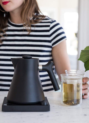 Fellow Corvo EKG Pro Gooseneck Electric Kettle for Pour Over Coffee & Tea | Precise Temp Control, Quick Heating, Stainless Steel, Brew Timer, Scheduling, LCD Display, Hold Mode, 0.9 Liter, Matte Black