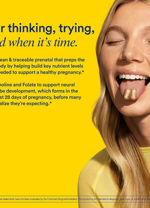 Ritual Prenatal Vitamins for Women Folate & Choline for Neural Tube Support, Omega-3 DHA for Fetal Brain Development, Iron, Calcium-Helper D3 & K2, Non-GMO, Vegan, Citrus, 30 Days