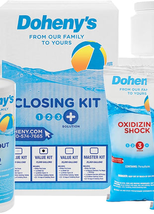 Doheny's Ultimate Pool Closing Kit, Winterizing Chemicals for Above Ground Pools, Inground Pools, Includes Pool Shock, Winter Pill, Algaecide, Stain Preventer, Treats up to 15,000 Gallons