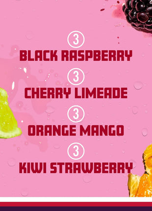 Sparkling Ice Purple Variety Pack, Flavored Water, Zero Sugar, with Vitamins and Antioxidants, 17 fl oz, 12 count (Black Raspberry, Cherry Limeade, Orange Mango, Kiwi Strawberry)