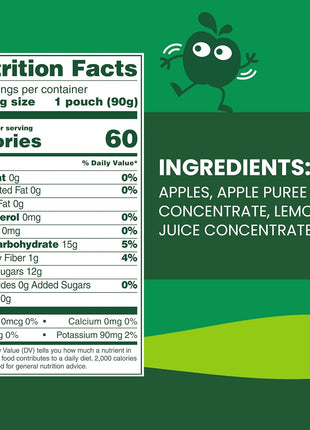 GoGo squeeZ Applesauce and Fruit Puree, Apple Apple, 3.2 oz (Pack of 18), Unsweetened Fruit Snacks for Kids, Gluten Free, Nut Free and Dairy Free, Recloseable Cap, BPA Free Pouches