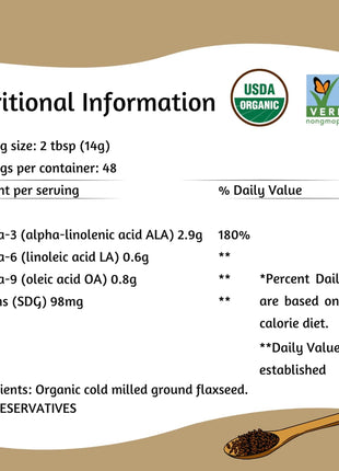 Spectrum Essentials Organic Ground Flaxseed, Gluten Free, 24 Oz